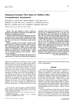 Pulmonary/systemic flow ratio in children after cavopulmonary