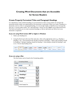 Creating Word Documents that are Accessible for Screen Readers