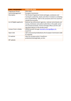 FUND / PROGRAMME PERICLES 2020