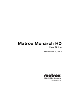 Matrox Monarch HD User Guide