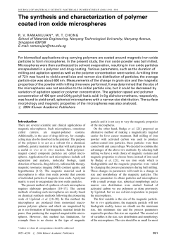 The synthesis and characterization of polymer coated iron oxide