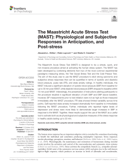 The Maastricht Acute Stress Test (MAST): Physiological and