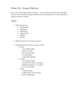 Exam II Review - Napa Valley College