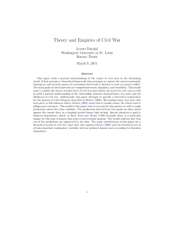 Theory and Empirics of Civil War - Washington University in St. Louis