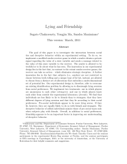 Lying and Friendship - Career Account Web Pages