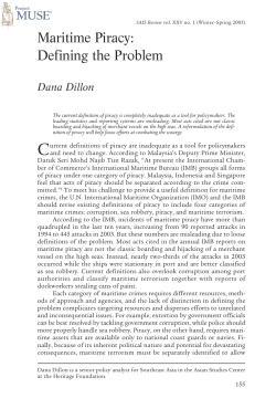 Maritime Piracy: Defining the Problem