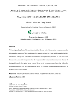 ACTIVE LABOUR MARKET POLICY IN EAST GERMANY: WAITING