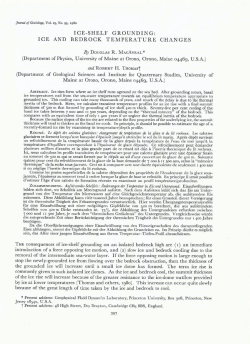 ice-shelf grounding: ice and bedrock temperature changes