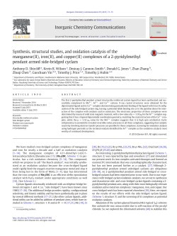 Synthesis, structural studies, and oxidation catalysis of the