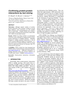 Confirming protein-protein interactions By Text Mining