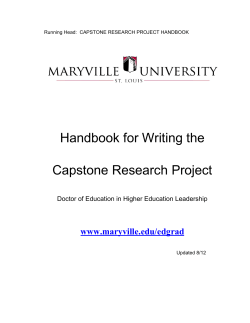 Handbook for Writing the Capstone Research Project