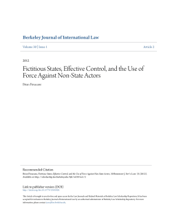 Fictitious States, Effective Control, and the Use of Force Against Non