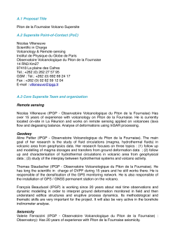 A.1 Proposal Title Piton de la Fournaise Volcano Supersite A.2