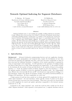 Towards Optimal Indexing for Segment Databases E・ Bertino B