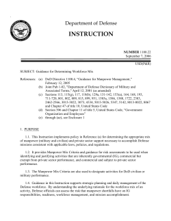 DoD Instruction 1100.22, September 7, 2006