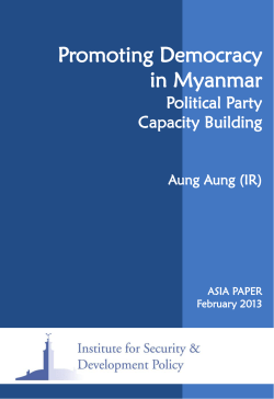 Promoting Democracy in Myanmar: Political Party Capacity Building
