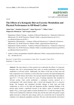 The Effects of a Ketogenic Diet on Exercise