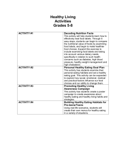 Healthy Living Activities Grades 5-8