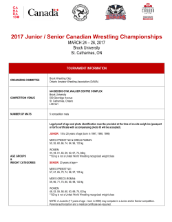2017 Junior / Senior Canadian Wrestling Championships