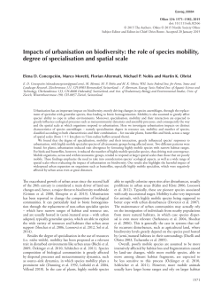 Impacts of urbanisation on biodiversity: the role of species
