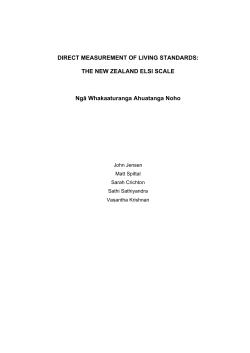 DIRECT MEASUREMENT OF LIVING STANDARDS: THE NEW
