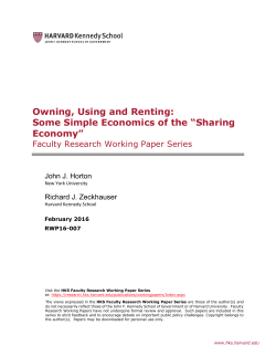Some Simple Economics of the &ldquo;Sharing Economy&rdquo;