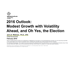 2016 Outlook: Modest Growth with Volatility Ahead, and Oh Yes, the
