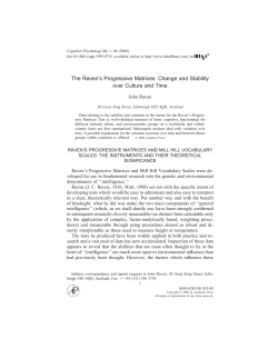 The Raven`s Progressive Matrices