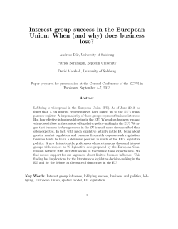 Interest Group Influence in the European Union: Is There a Business
