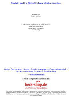 Modality and the Biblical Hebrew Infinitive Absolute