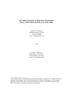 Political Economy of Bank Entry Restrictions