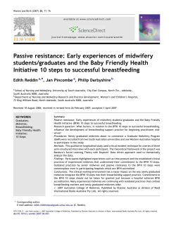 Passive resistance: Early experiences of midwifery students