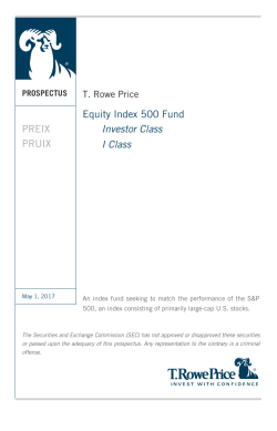 PREIX PRUIX Equity Index 500 Fund Investor Class I Class