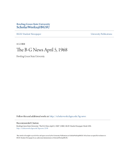 The BG News April 5, 1968 - ScholarWorks@BGSU