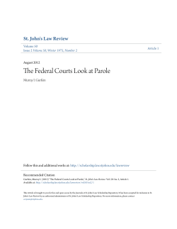 The Federal Courts Look at Parole
