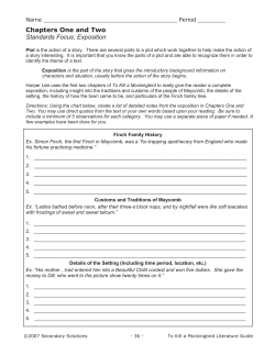 TKMB Exposition ch 1-2 - Twin Oaks High School