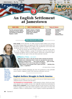 An English Settlement at Jamestown