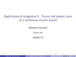 Applications of integration II : Future and present value