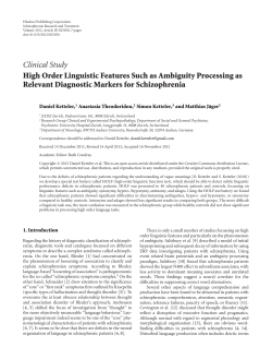 High Order Linguistic Features Such as Ambiguity Processing as