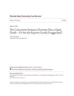 The Concurrent Sentence Doctrine Dies a Quiet Death