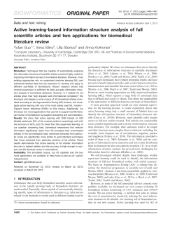 Active learning-based information structure analysis of full scientific