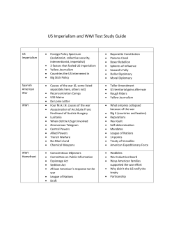 US Imperialism and WWI Test Study Guide