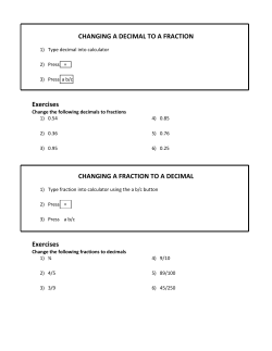 CHANGING A DECIMAL TO A FRACTION