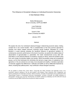 The Influence of Ancestral Lifeways on Individual