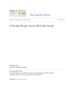 A Peculiar People: Iowa`s Old Order Amish