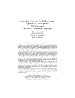 Analyzing Processes for E-Government