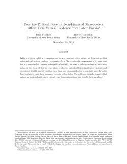 Does the Political Power of Non-Financial Stakeholders Affect Firm