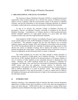 ACRO Scope of Practice Document - American College of Radiation