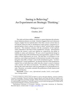Seeing is Believing? An Experiment on Strategic Thinking.