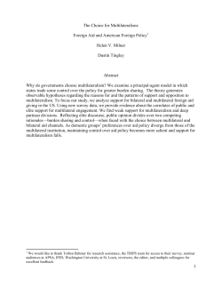 1 The Choice for Multilateralism: Foreign Aid and American Foreign